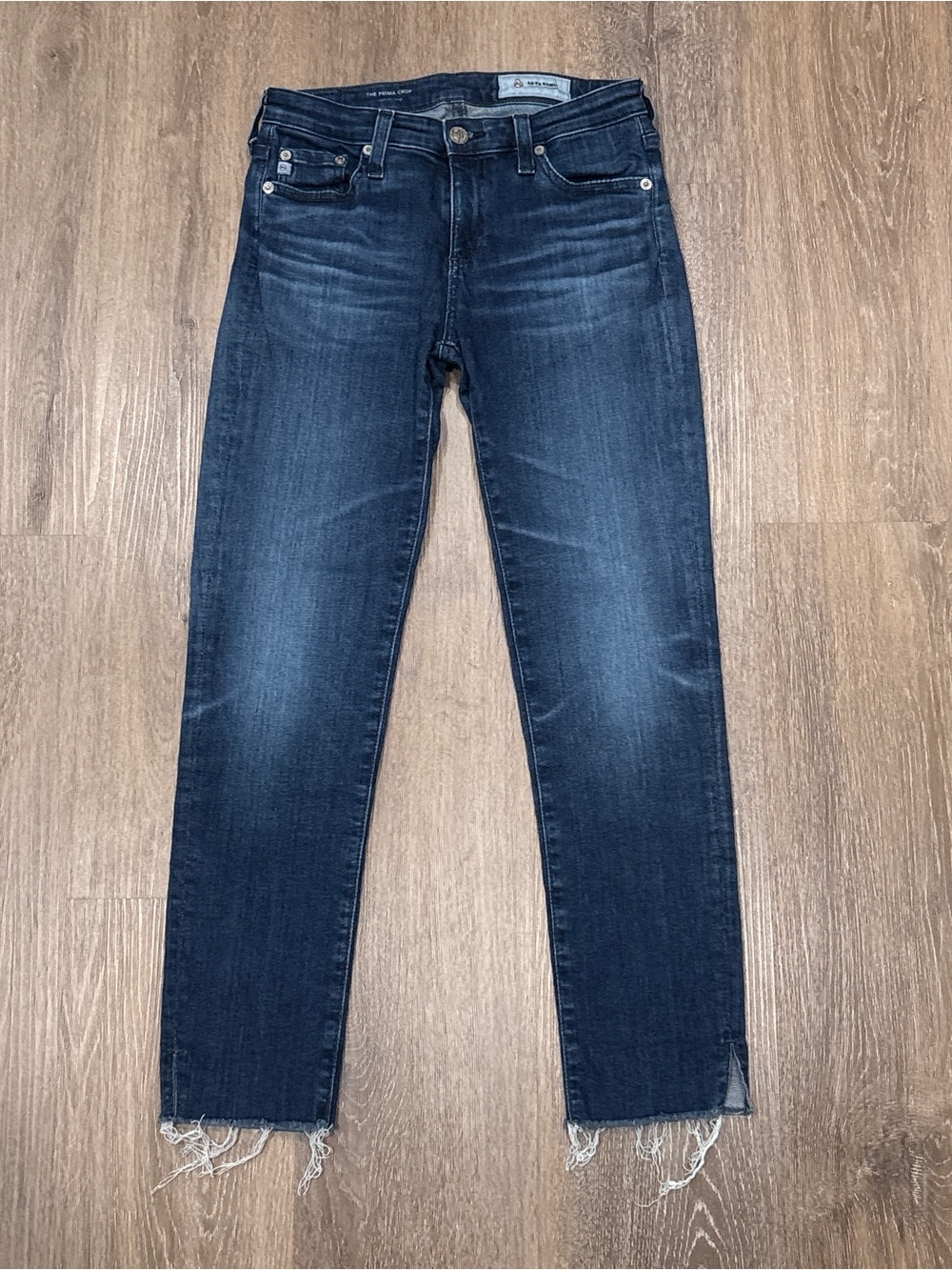 AG Adriano Goldschmied The Prima Crop Cigarette Jeans 25 Raw Hem